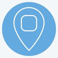 Icon Location Pin 2. related to Location symbol. blue eyes style. design editable vector