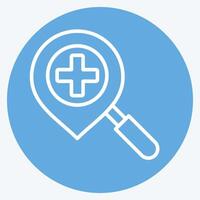Icon Location Search. related to Location symbol. blue eyes style. design editable vector