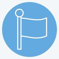 Icon Flag. related to Location symbol. blue eyes style. design editable vector