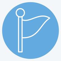 Icon Flag 2. related to Location symbol. blue eyes style. design editable vector