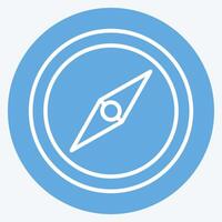Icon Compass. related to Location symbol. blue eyes style. design editable vector