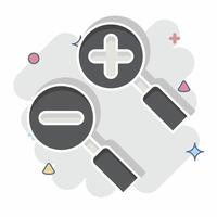 Icon Zoom Area. related to Location symbol. comic style. design editable vector