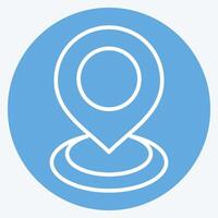 Icon Current Location 2. related to Location symbol. blue eyes style. design editable vector