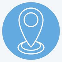 Icon Current Location. related to Location symbol. blue eyes style. design editable vector