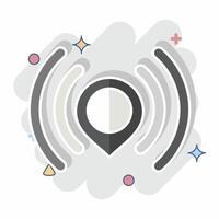 Icon Send Location. related to Location symbol. comic style. design editable vector