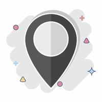 Icon Location Pin. related to Location symbol. comic style. design editable vector