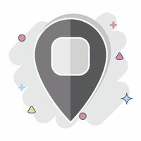 Icon Location Pin 2. related to Location symbol. comic style. design editable vector