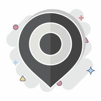 Icon Map Marker. related to Location symbol. comic style. design editable vector