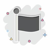 Icon Flag. related to Location symbol. comic style. design editable vector