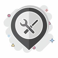 Icon Engineering. related to Location symbol. comic style. design editable vector