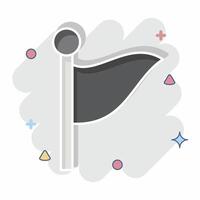 Icon Flag 2. related to Location symbol. comic style. design editable vector