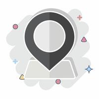 Icon Geographical Area. related to Location symbol. comic style. design editable vector