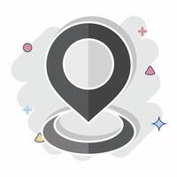 Icon Current Location 2. related to Location symbol. comic style. design editable vector
