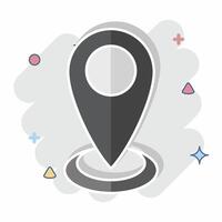 Icon Current Location. related to Location symbol. comic style. design editable vector