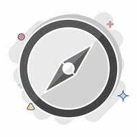 Icon Compass. related to Location symbol. comic style. design editable vector