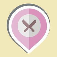 Sticker Restaurant. related to Location symbol. design editable vector