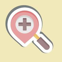 Sticker Location Search. related to Location symbol. design editable vector