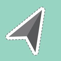 Sticker line cut Navigation. related to Location symbol. design editable vector