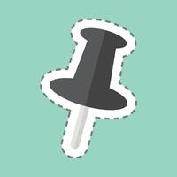 Sticker line cut Pin. related to Location symbol. design editable vector