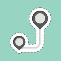 Sticker line cut Route Path. related to Location symbol. design editable vector