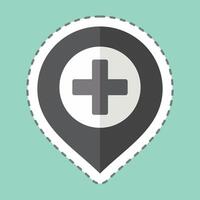 Sticker line cut Hospital. related to Location symbol. design editable vector