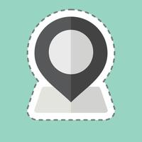Sticker line cut Geographical Area. related to Location symbol. design editable vector