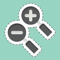 Sticker line cut Zoom Area. related to Location symbol. design editable vector