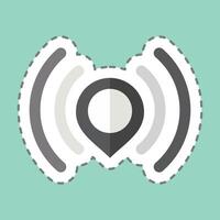 Sticker line cut Send Location. related to Location symbol. design editable vector