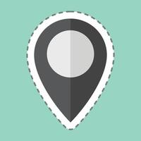 Sticker line cut Location Pin. related to Location symbol. design editable vector