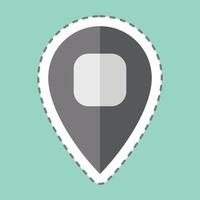 Sticker line cut Location Pin 2. related to Location symbol. design editable vector