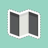 Sticker line cut Map. related to Location symbol. design editable vector