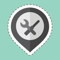 Sticker line cut Engineering. related to Location symbol. design editable vector