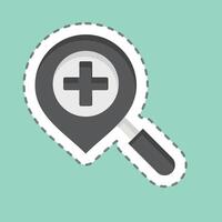 Sticker line cut Location Search. related to Location symbol. design editable vector
