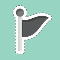 Sticker line cut Flag 2. related to Location symbol. design editable vector