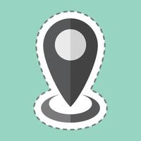 Sticker line cut Current Location. related to Location symbol. design editable vector