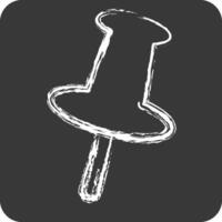 Icon Pin. related to Location symbol. chalk Style. design editable vector