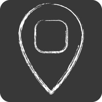 Icon Location Pin 2. related to Location symbol. chalk Style. design editable vector
