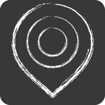 Icon Map Marker. related to Location symbol. chalk Style. design editable vector
