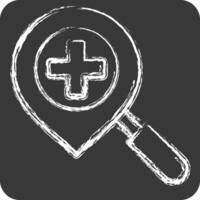 Icon Location Search. related to Location symbol. chalk Style. design editable vector