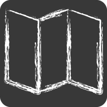 Icon Map. related to Location symbol. chalk Style. design editable vector