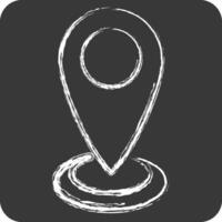 Icon Current Location. related to Location symbol. chalk Style. design editable vector