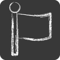 Icon Flag. related to Location symbol. chalk Style. design editable vector