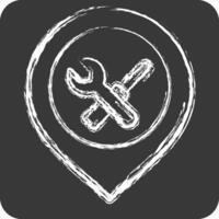 Icon Engineering. related to Location symbol. chalk Style. design editable vector