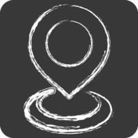 Icon Current Location 2. related to Location symbol. chalk Style. design editable vector