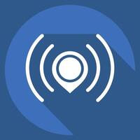 Icon Send Location. related to Location symbol. long shadow style. design editable vector