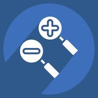 Icon Zoom Area. related to Location symbol. long shadow style. design editable vector