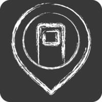 Icon Charging Station. related to Location symbol. chalk Style. design editable vector