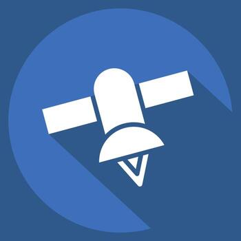 Icon Satelillite Positioning. related to Location symbol. long shadow style. design editable vector