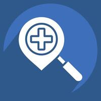 Icon Location Search. related to Location symbol. long shadow style. design editable vector