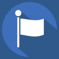 Icon Flag. related to Location symbol. long shadow style. design editable vector